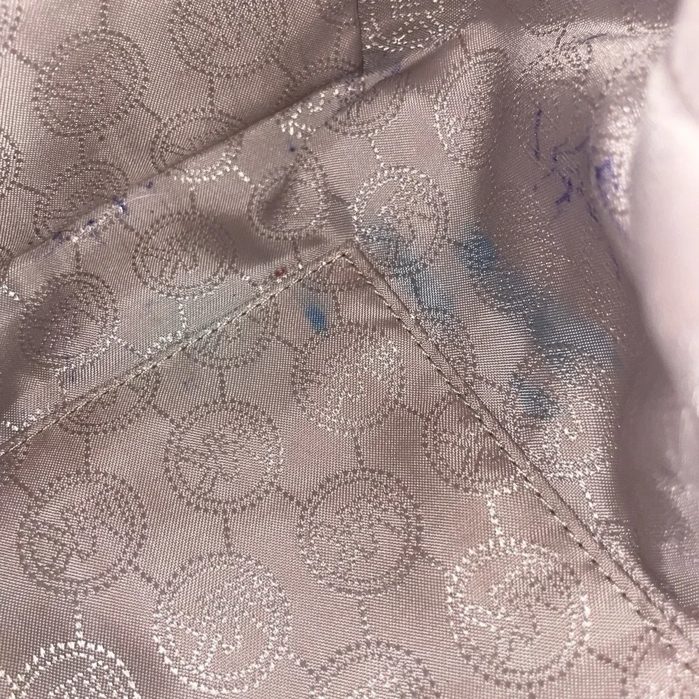 Michael Kors Kempton Nylon Satchel Tote Purse Shoulder Bag in Maroon & Brown - Picture 11 of 16